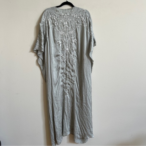 Free People Sensual Satin Sweet Sunrise Embroidered Kimono - Picture 8 of 9